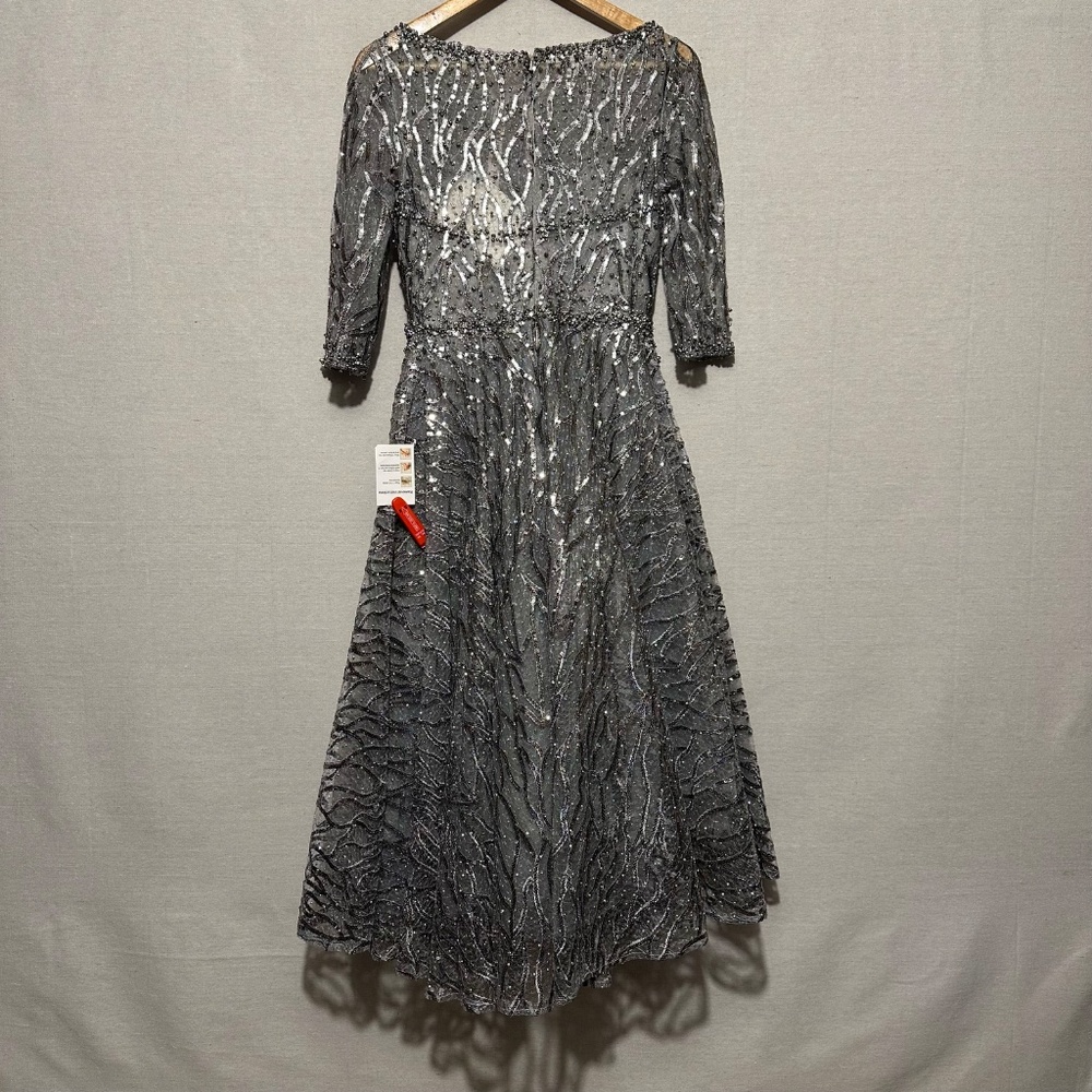 NWT Mac Duggal Embellished 3/4 Sleeve A Line Dress - size 4 - Picture 5 of 8